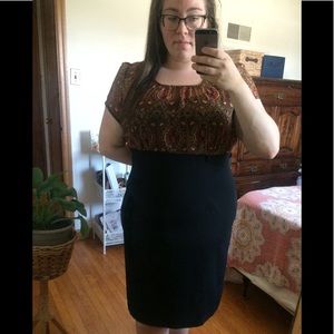 Sheer Paisley and Black Dress